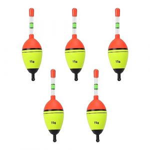 Flotteur Peche, Bouchon Lumineux Peche, Flotteur Lumineux de P&ecirc;che Nuit, 5 Pcs Flotteur Truite, Flotteurs en Bois de Balsa, Flotteurs pour P&ecirc;che, Truite Bouchon, Bouchon de Peche, Peche Bouchon, 15g (charey, neuf)