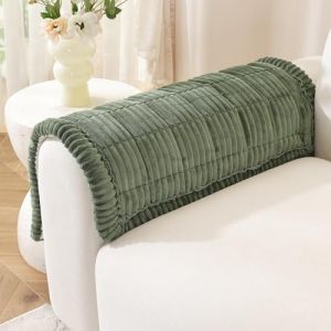 TANTEC Housse d'accoudoir,Housse Canap&eacute; 3 Places avec Accoudoirs,Couverture Canap&eacute; d'angle en L Antid&eacute;rapant en Velours Lavable pour Chien Chat Enfant,Vert 50x60 cm (2 Pi&egrave;ces) (Dingxiang EU, neuf)