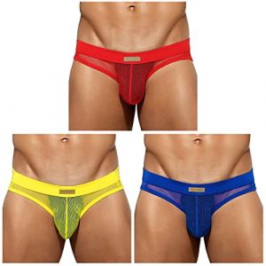 Casey Kevin Slip Homme Sexy Transparent Culotte, Lingerie Sexy Homme Mesh sous-vêtements (Casey-Kevin, neuf)