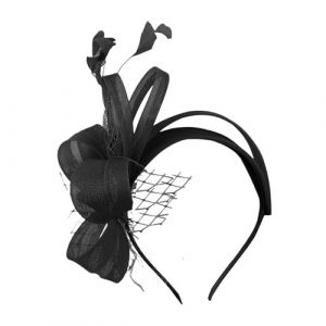 Chapeau bibi pour femme pour mariage, bibi à plumes et fleurs, chapeau bibi de mariage, chapeau de thé, cocktail, soirée, chapeau de fête en maille avec serre-tête, pinces à cheveux (ZWZDS, neuf)