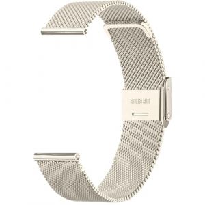 Sundara 22mm Bracelet Monture Acier Inoxydable Milanese Maille Compatible avec Samsung Garmin Venu 2 3 pour 45mm/Galaxy 46mm/Gear S3 Frontier/Huawei GT4 avec Boucle &agrave; D&eacute;tachement Rapide pour Unisexe (Golden Harbors, neuf)