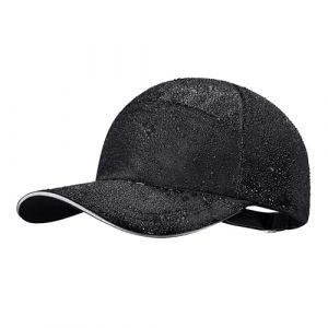 PivotWing Impermeable Casquette Homme Femme, Anti UV Upf50+ Casquettes De Baseball Homme Femme, Réfléchissante Réglable Non-Structuré Chapeau Casquette Running Golf Sport, Noir One Size (PivotWing Direct, neuf)