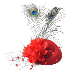 Chapeau bibi vintage en maille et plumes de paon pour goûter, mariage, costume polyvalent, chapeau de mariage (XCengzy, neuf)