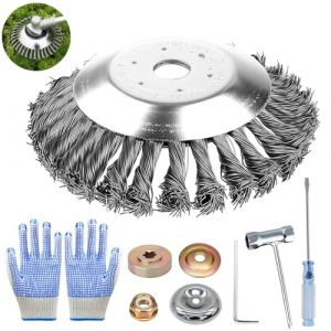 Brosse de désherbage pour débroussailleuses,Brosse de désherbage 6 Pouces 25,4 mm,Brosse métallique dentée pour débroussailleuses,brosses de désherbage universelles pour débroussailleuses (8 Pouces) (Jesen, neuf)