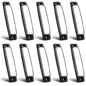 Biqing Feux de Gabarit LED Feux Latéraux Eclairage,LED Côté Marqueur Feux Indicateurs De Position Blanc 24V Étanche LEDs Feuxs de côté pour Camion Remorque Camion Bus Bateau (YuanGu, neuf)