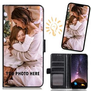 CAXKJE Coque Personnalis&eacute;e pour Doogee Note 59 Pro Cuir PU Protection Housse,avec Votre Propre Photo Image Texte Nom Housse,Etui en Case Silicone Bumper Cuir Etui Flip Cover - Black1 (YICHUANGXING STORE, neuf)