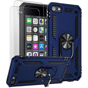 ULAK Coque iPod Touch 7, Étui 2 en 1 iPod Touch 6/5 TPU Souple + Rigide PC Housse avec Support et 2 Protection d'écran Antichocs Protection Coque pour Apple iPod Touch 5/6 / 7ème génération, Bleu (easyarise, neuf)