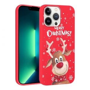 Vxinvnoi No&euml;l Coque pour iPhone 13 Pro, Etui en Rouge Silicone avec Collection Noel Dessin Anim&eacute; Motif Housse, Antichoc TPU Souple Bumper Protection Case pour iPhone 13 Pro 6,1", Cerf (FORSALOR TRADING, neuf)