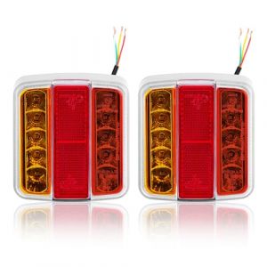 SPARKMOTO 2pcs Feux Arrière Remorque LED 12V Etanche, 5 fonctions Feu éclairage de remorque pour tracteur agricole,caravane,camion,remorque bateau,IP67,Homologation ECE EMC (SPARKMOTO, neuf)