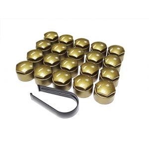 Partsdealers® Cache-écrous de Roue Ronds Fait pour Audi A1 A3 A4 A5 A6 A7 A8 TT Q3 Q5 Q7 17 mm (doré) (Partsdealers, neuf)