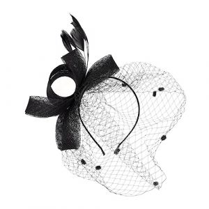 DEARMAMY 1 Pièce Accessoires De Cheveux Bandeau De Cheveux De Mariage Coiffe Pour Fête Bandeau De Cheveux Coiffe De Mariage Coiffure De Mariage Coiffe De Mariage Coiffe Noire (Liiane, neuf)