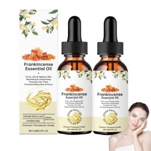 Encens Oliban Bio Huile Essentielle Pure,Huile d'encens premium, pure et naturelle, bio, pour la peau, antirides, huiles essentielles pour le corps, soins capillaires, diffuseurs, massage (2) (9suYzi, neuf)