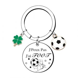 GOUYU Porte-clés foot « J'peux pas, j'ai foot » avec acier inoxydable et breloque ballon de football – idéal cadeau pour footballer (GUOYU SHOP, neuf)