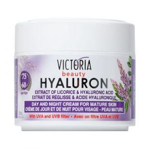 Hyaluron & Licorice Extract Anti-Ageing Day & Night Cream Mature Skin with UVA and UVB filters (60-75 age) with Hyaluronic Acid - 50ml by Victoria Beauty (Alikante 77, neuf)