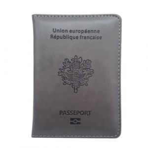 EASYLAVIE Porte Passeport Housse Prot&egrave;ge Passeports Cuir Pochette &eacute;tui pour Passeport Voyage Protection Housse de Passeport (Gris) (Injoyful, neuf)