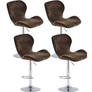Housse Tabouret de Bar en Velours/Incurv&eacute; Lot de 2/4/6 Extensible Couvre de Tabouret de Bar de pub Couverture de Tabouret Haute Housse Chaise de Salle a Manger Couvre Protecion De Chaise ( Color : #18 (Lausit Zenr, neuf)