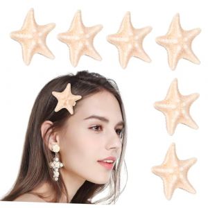 Vaguelly 6 Pi&egrave;ces &eacute;pingle &agrave; cheveux &eacute;toile de mer barrettes de sir&egrave;ne pince &agrave; cheveux sir&egrave;ne &agrave; paillettes bleu accessoires de plage Clip &agrave; cheveux d'&eacute;toile bijoux de sir&egrave;ne r&eacute;sine Beige (Bustling Xin, neuf)