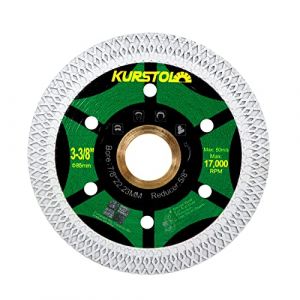 KURSTOL Disque Diamant pour Carrelage - 85mm Disques &agrave; Tron&ccedil;onner Diamant&eacute;s Ultra Fin pour Porcelaine, carrelage, c&eacute;ramique, marbre, granit, avec 22.23-15.875mm Al&eacute;sage (YZKS TOOLS, neuf)