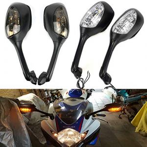 R&eacute;troviseur lat&eacute;ral moto avec clignotant &agrave; led adapt&eacute; pour gsxr 600 750 1000 (Fumer la lentille) (fuxi846, neuf)