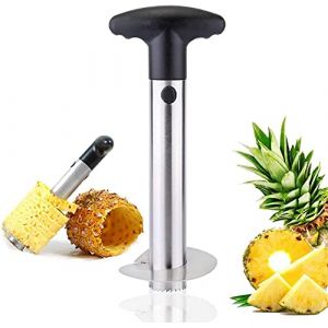 Coupe Ananas, Acier Inoxydable, Facile à Nettoyer, Poignée Antidérapante, Coupe Fruit pour les Anneaux de Fruits de Cuisine (longfang, neuf)