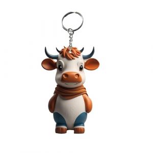 Neamou Porte-clés de Vache des Highlands | Porte-clés de béta de Dessin animé Acrylique 2D - Décorations de Porte-clés colorées pour Sac d'école, Ornement Mignon pour téléphone Portable (Plantw, neuf)