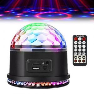 Boule disco, Boule Lumineuse Disco 48 LEDs, Lampe de fête LED avec Lecteur de Musique et télécommande, Jeux de Lumiere pour Soiree pour Les Fêtes, Halloween, Les Réunions d'Enfants et Les Mariages (TRUST AND BU, neuf)