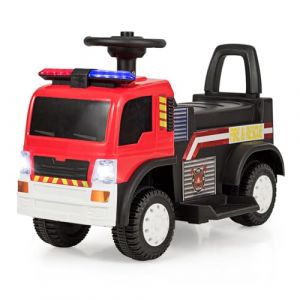 COSTWAY 6V Camion de Pompiers Enfants avec Musique & Lumi&egrave;re, Porteur Electrique Enfants avec Klaxon et Sir&egrave;ne, D&eacute;marrage &agrave; Un Bouton pour Gar&ccedil;on et Fille de 3 &agrave; 6 Ans (FDS GmbH, neuf)