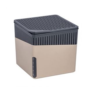 WENKO D&eacute;shumidificateur Cube 1000 g, pour pi&egrave;ces jusqu&rsquo;&agrave; 80 m&sup3;, elimine l'humidit&eacute;, anti moississure, sans &eacute;lectricit&eacute;, silencieux, rechargeable, beige (WENKO-WENSELAAR, neuf)