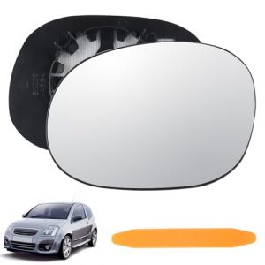 DXiongW Verre de Rétroviseur Remplacement Compatible avec Citroen C3 02-10 C2 03-09 Pluriel XSARA Picasso Peugeot 206 1007 Gauche Glace de Rétroviseur Chauffant Miroir Extérieur Voiture Asphérique (ZHUOMAO, neuf)