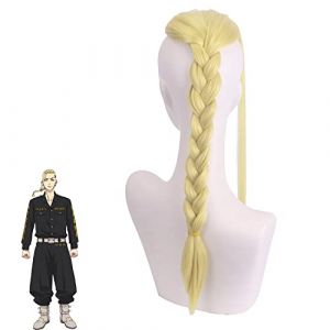 Ryuguji Ken Swastika Perruque de déguisement pour Halloween, fête de Noël, cosplay Jaune clair (good stuff A, neuf)