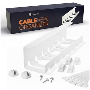 Zenacasa Chemin de Cable en Acier Blanc - Montage Facile - Rangement Cables Solide et Pratique (BMS France, neuf)