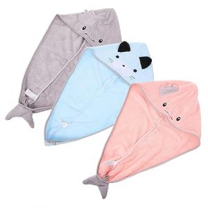 DEARMAMY 3 Pièces Bonnet Cheveux Secs Serviettes En Microfibre Pour Les Cheveux Bonnet Épaississant à Séchage Rapide Serviette De Tête De Séchage Casquettes Bonnet De Serviette Molleton (Liiane, neuf)