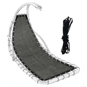 Tissu de rechange élégant pour balancelle suspendue, tissu de rechange élégant pour balancelle suspendue en textilène, parfait pour la relaxation (gris noirâtre B) (runshenghe, neuf)