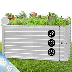 blumfeldt Jardiniere sur Pieds, Espace Potager sur Pied Jardinage Extérieur, Potager Surélevé en Hauteur, Potager Sureleve Exterieur Jardin et Balcon, Bac Potager sur Pied en Acier, 1800L, 2 m (Electronic-Star-FR, neuf)