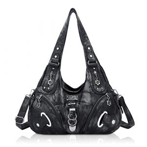 Angel Kiss Femme Sacs à bandoulière Sacs à Main portés Cuir Grand Capacité Main en PU Cuir Souple Femme Cabas Sac D'épaule Mode Travail bureau Shopping Voyage Elégant Sac messager (Rue Voyage, neuf)