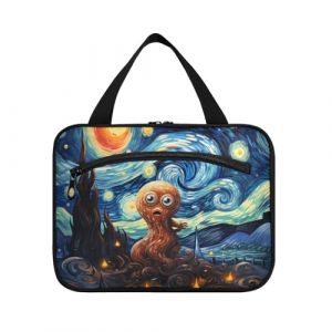 Linnyio Aquarelle Art Lune Chat Trousse de Toilette de Voyage Suspendue Maquillage,Grande Capacit&eacute; Pliable Rangement Sacs de Lavage pour Femmes Filles (Linnyio, neuf)