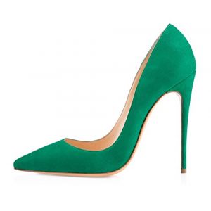EDEFS Escarpins Daim Vert Femme Sexy Talon Haute Aiguille Bout Pointu Chaussure OL Daim Vert - Taille 36 (EDEFS Official Store, neuf)