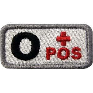 INFANTRYPRO Patch O+ Groupe Sanguin Ecusson O Positif Scratch 5 x 2,5cm Coloris & Version A+ AB Thermocollant à Repasser,Coudre Dispo plus bas Accessoire Airsoft Sac à Dos Militaire Gendarmerie Police (BZKMARKET, neuf)