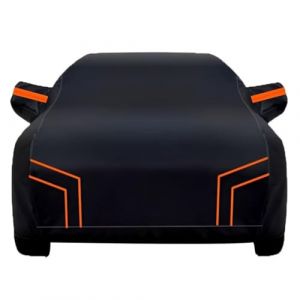 Bache Voiture Exterieur pour Audi A8 D3 2004-2010, Housse de Voiture extérieure Quatre Saisons imperméable, Anti-poussière, Anti-UV et Coupe-Vent (Black Orange) (太原市迎泽区吕瑶百货店, neuf)