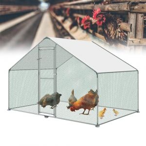NAIZY Poulailler XXL 3 x 2 x 2 m avec toit de protection solaire en polyéthylène et serrure Chicken Run Enclos pour volière, poules, petits animaux, canard, lapin (Alrich UG, neuf)