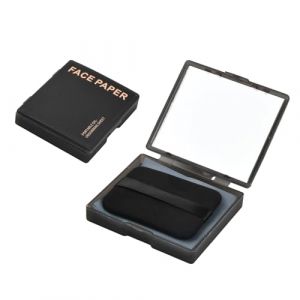 100 Pièces Papier Buvard d'huile, Papier Matifiant Visage avec étui Miroir et Houppette Autocollante, Papier Buvard pour l'Huile, Face Oil Blotting Idéales pour Tous les Types de Peau (Huanpg, neuf)