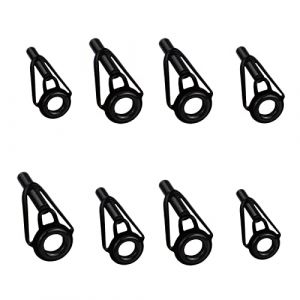 Kit de r&eacute;paration de pointe de canne &agrave; p&ecirc;che 8 pi&egrave;ces en acier inoxydable,Kit de r&eacute;paration de pointe de canne &agrave; p&ecirc;che en c&eacute;ramique,Anneaux de guidage pour canne &agrave; p&ecirc;che d'eau douce et sal&eacute;e (noir) (JRSHIRLEY LTD, neuf)