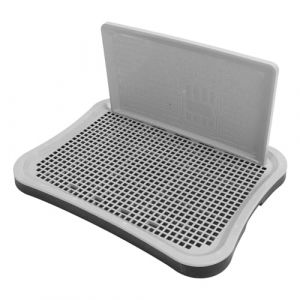 Toilettes de Dressage pour Chien, Plateau d'apprentissage de la propreté pour Chien avec Colonne Murale, Toilettes D'intérieur pour Dressage de Chien, Support de Tapis (Black) (Yunir, neuf)