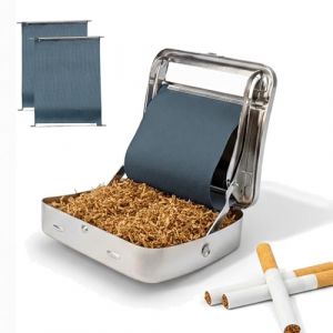 BeGrit Bo&icirc;te &agrave; Rouler Automatique Machine &agrave; Rouler des Cigarettes avec 2 Toile pour rouleuse la Cigarette Rouleuse Premium Blague &agrave; Tabac M&eacute;tal 70mm Homme Femme, argent (BeGritEU, neuf)