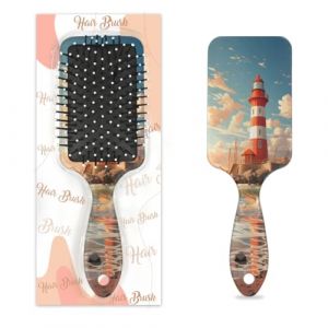 Entemne Brosse à cheveux pour femmes, hommes, filles, garçons, balise nautique, phare, brosse de massage du cuir chevelu, peigne à coussin d'air pour cheveux secs et humides démêlant, brosses à (HHengY, neuf)