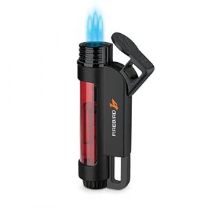 Firebird Illume Briquet Temp&ecirc;te - Briquet Chalumeau &Agrave; Jet, Coupe-Vent - Rechargeable Au Gaz Butane (Gaz Non Inclus) - Grande Molette De R&eacute;glage De Flamme - R&eacute;servoir De Carburant Spacieux (Brioly, neuf)