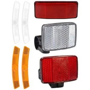 TPZORJX Lot de 7 Catadioptres Vélo,Kit Réflecteurs Vélo Avant et Arrière,Réflecteur de Rayons de Vélo pour Enfants,Accessoires de Sécurité pour Vélo Route E-Bike VTT (Sunlaxy OU, neuf)