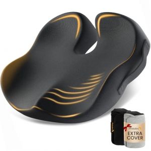 ProtoArc Coussins d’Assise Extra Larges pour Chaises de Bureau, Coussin d’Assise Ergonomique en Mousse à Mémoire de Forme, Housse Supplémentaire, Coussins Siège Voiture, Noir (ProtoArc EU, neuf)