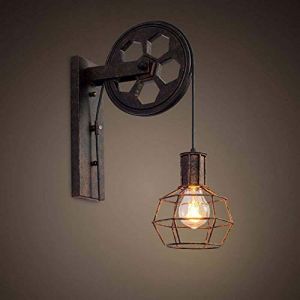 Industriels Vintage Mur Lumi&egrave;res, E26 / E27 Edison rustique Applique avec bras extensible Swing, Cage M&eacute;tal Antique Applique murale Luminaire d'int&eacute;rieur (ZTJ-Lighting, neuf)