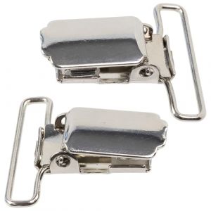 AERZETIX - Lot de 2 Pinces &agrave; bretelles - passant 30 mm - salopette jeans pantalon v&ecirc;tements cr&eacute;ations de mode - couleur argent - en m&eacute;tal (Tuning, neuf)